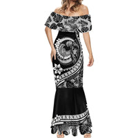 Polynesian Plumeria Mermaid Dress Ride The Waves - Black - Wonder Print Shop