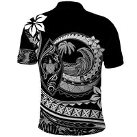 Polynesian Plumeria Polo Shirt Ride The Waves - Black - Wonder Print Shop