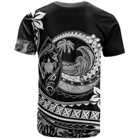 Polynesian Plumeria T Shirt Ride The Waves - Black - Wonder Print Shop