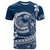 Polynesian Plumeria T Shirt Ride The Waves - Navy Blue - Wonder Print Shop