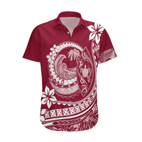 Polynesian Plumeria Hawaiian Shirt Ride The Waves - Burgundy - Wonder Print Shop