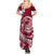 Polynesian Plumeria Summer Maxi Dress Ride The Waves - Burgundy - Wonder Print Shop
