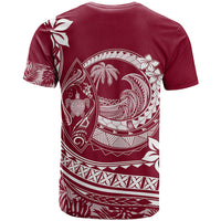 Polynesian Plumeria T Shirt Ride The Waves - Burgundy - Wonder Print Shop