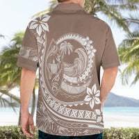 Polynesian Plumeria Hawaiian Shirt Ride The Waves - Beige - Wonder Print Shop