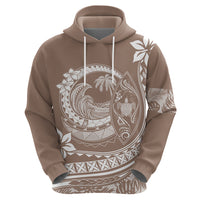Polynesian Plumeria Hoodie Ride The Waves - Beige - Wonder Print Shop