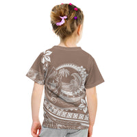 Polynesian Plumeria Kid T Shirt Ride The Waves - Beige - Wonder Print Shop