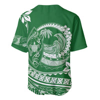 Polynesian Plumeria Baseball Jersey Ride The Waves - Green LT7 - Wonder Print Shop