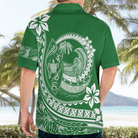 Polynesian Plumeria Hawaiian Shirt Ride The Waves - Green - Wonder Print Shop