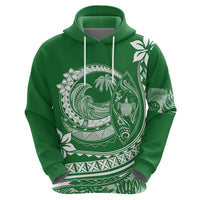 Polynesian Plumeria Hoodie Ride The Waves - Green - Wonder Print Shop