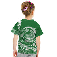 Polynesian Plumeria Kid T Shirt Ride The Waves - Green - Wonder Print Shop