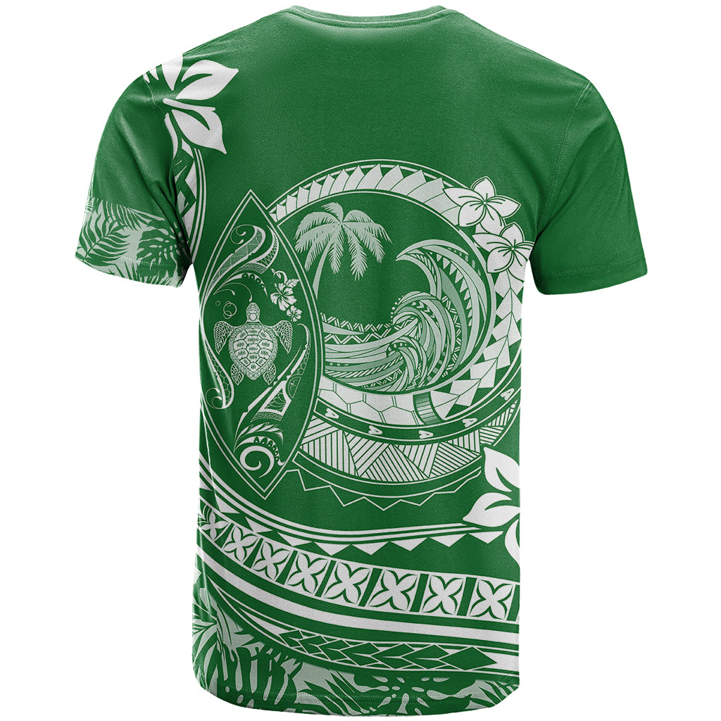Polynesian Plumeria T Shirt Ride The Waves - Green - Wonder Print Shop