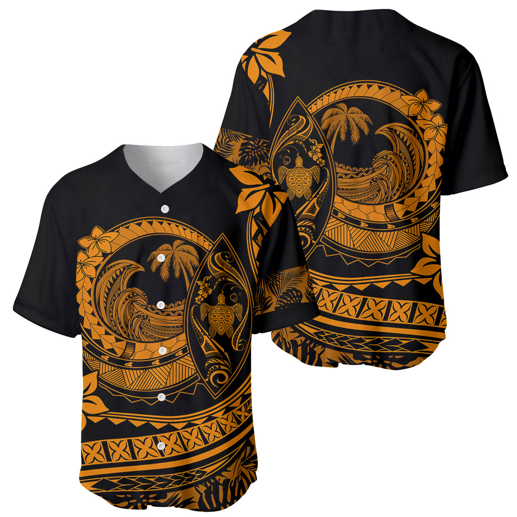 Polynesian Plumeria Baseball Jersey Ride The Waves - Orange LT7 - Wonder Print Shop