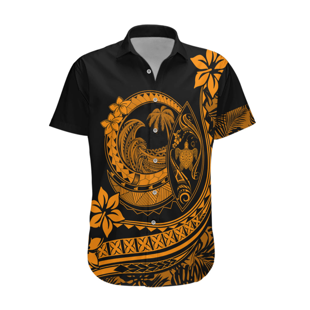 Polynesian Plumeria Hawaiian Shirt Ride The Waves - Orange - Wonder Print Shop