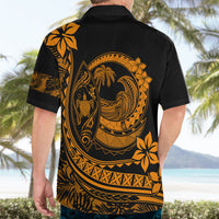 Polynesian Plumeria Hawaiian Shirt Ride The Waves - Orange - Wonder Print Shop