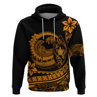 Polynesian Plumeria Hoodie Ride The Waves - Orange - Wonder Print Shop