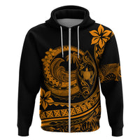 Polynesian Plumeria Hoodie Ride The Waves - Orange - Wonder Print Shop