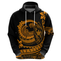 Polynesian Plumeria Hoodie Ride The Waves - Orange - Wonder Print Shop