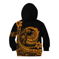 Polynesian Plumeria Kid Hoodie Ride The Waves - Orange - Wonder Print Shop