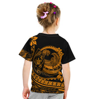 Polynesian Plumeria Kid T Shirt Ride The Waves - Orange - Wonder Print Shop