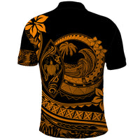 Polynesian Plumeria Polo Shirt Ride The Waves - Orange - Wonder Print Shop