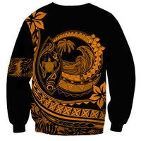 Polynesian Plumeria Sweatshirt Ride The Waves - Orange - Wonder Print Shop