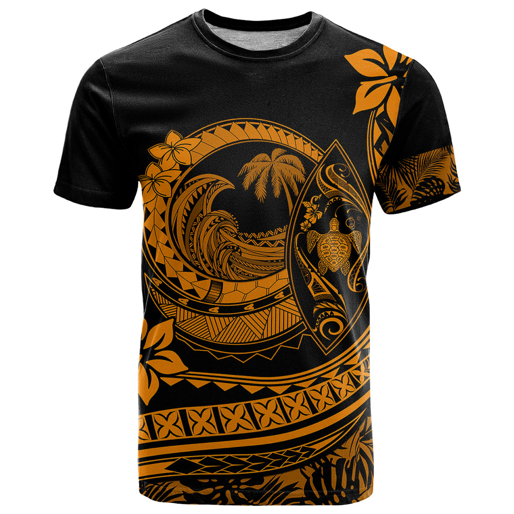 Polynesian Plumeria T Shirt Ride The Waves - Orange - Wonder Print Shop