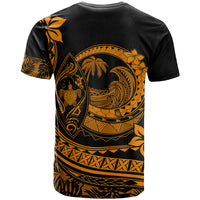 Polynesian Plumeria T Shirt Ride The Waves - Orange - Wonder Print Shop