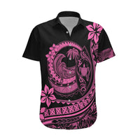 Polynesian Plumeria Hawaiian Shirt Ride The Waves - Pink - Wonder Print Shop