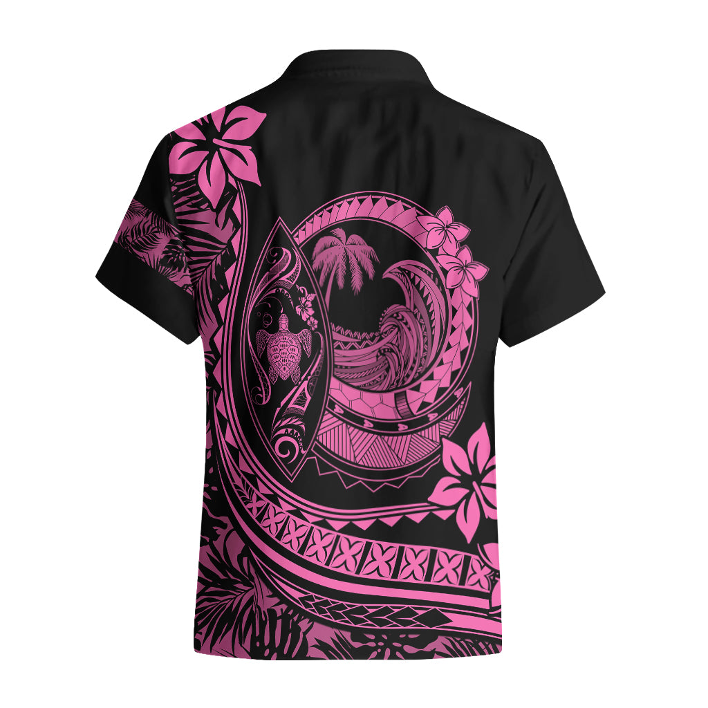 Polynesian Plumeria Hawaiian Shirt Ride The Waves - Pink - Wonder Print Shop