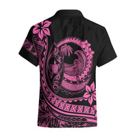 Polynesian Plumeria Hawaiian Shirt Ride The Waves - Pink - Wonder Print Shop