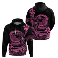 Polynesian Plumeria Hoodie Ride The Waves - Pink - Wonder Print Shop