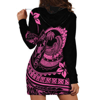 Polynesian Plumeria Hoodie Dress Ride The Waves - Pink - Wonder Print Shop