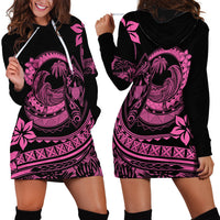 Polynesian Plumeria Hoodie Dress Ride The Waves - Pink - Wonder Print Shop