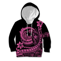 Polynesian Plumeria Kid Hoodie Ride The Waves - Pink - Wonder Print Shop