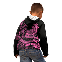 Polynesian Plumeria Kid Hoodie Ride The Waves - Pink - Wonder Print Shop