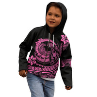 Polynesian Plumeria Kid Hoodie Ride The Waves - Pink - Wonder Print Shop