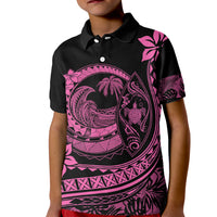 Polynesian Plumeria Kid Polo Shirt Ride The Waves - Pink - Wonder Print Shop