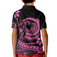 Polynesian Plumeria Kid Polo Shirt Ride The Waves - Pink - Wonder Print Shop