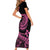 Polynesian Plumeria Short Sleeve Bodycon Dress Ride The Waves - Pink - Wonder Print Shop