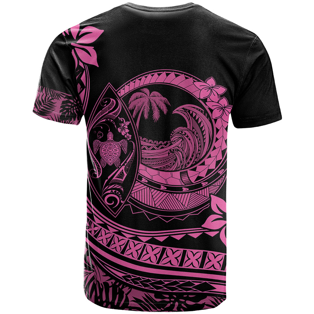 Polynesian Plumeria T Shirt Ride The Waves - Pink - Wonder Print Shop