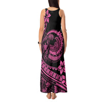 Polynesian Plumeria Tank Maxi Dress Ride The Waves - Pink - Wonder Print Shop