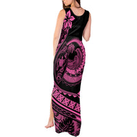 Polynesian Plumeria Tank Maxi Dress Ride The Waves - Pink - Wonder Print Shop