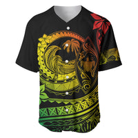 Polynesian Plumeria Baseball Jersey Ride The Waves - Reggae LT7 - Wonder Print Shop