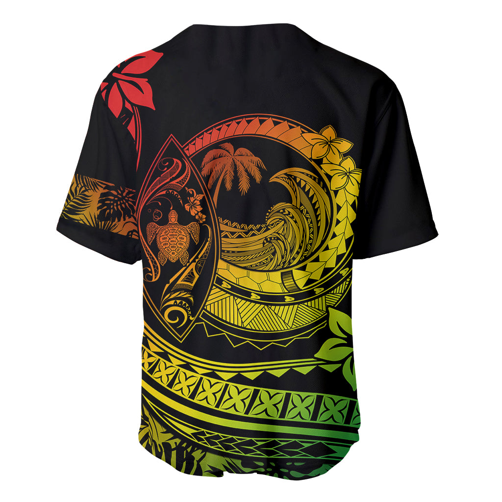Polynesian Plumeria Baseball Jersey Ride The Waves - Reggae LT7 - Wonder Print Shop