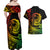 Polynesian Plumeria Couples Matching Off Shoulder Maxi Dress and Hawaiian Shirt Ride The Waves - Reggae LT7 - Wonder Print Shop