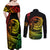 Polynesian Plumeria Couples Matching Off Shoulder Maxi Dress and Long Sleeve Button Shirts Ride The Waves - Reggae LT7 - Wonder Print Shop
