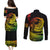 Polynesian Plumeria Couples Matching Puletasi Dress and Long Sleeve Button Shirts Ride The Waves - Reggae LT7 - Wonder Print Shop