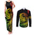 Polynesian Plumeria Couples Matching Tank Maxi Dress and Long Sleeve Button Shirts Ride The Waves - Reggae LT7 - Wonder Print Shop