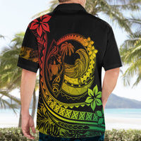 Polynesian Plumeria Hawaiian Shirt Ride The Waves - Reggae - Wonder Print Shop