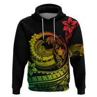 Polynesian Plumeria Hoodie Ride The Waves - Reggae - Wonder Print Shop